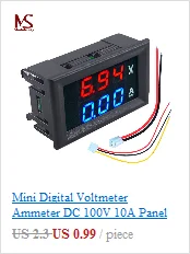 0,28 дюйма, 0,28 дюйма, 3 провода, портативный вольтметр, синий, красный, зеленый, желтый, DC 0-100 в, светильник, цифровой светодиодный измеритель напряжения, светодиодный дисплей