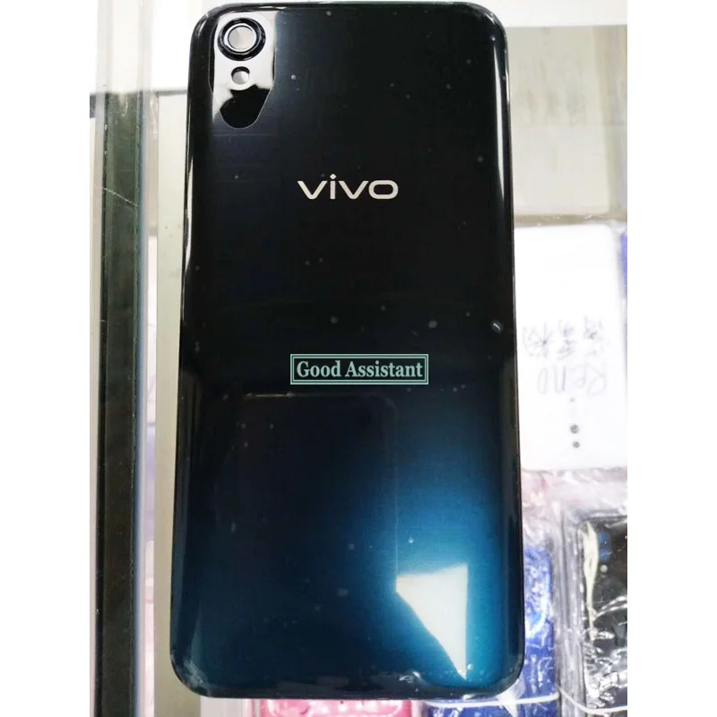 Новинка 6,2 ''для BBK Vivo Y91 Y91i Y91c Y93 Y93s Y93st Y93 Lite Y95 U1 задняя крышка батарейного отсека, корпус, чехол, Задняя стеклянная линза, запчасти - Цвет: Black