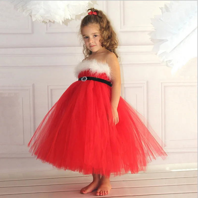 Новое поступление года; красное платье для девочек; вечерние платья-пачки с открытыми плечами; рождественское платье для девочек