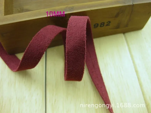 10mm Solid Color Micro Flannelette Suede fabric cloth DIY Hair bowknot accessories material Satin Ribbon 5pcsLot_16