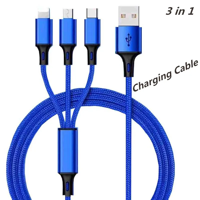 

Universal 3 in1 Charging Cables Multi Type C Cable Micro USB Charger Sync for Android Apple Cellphone