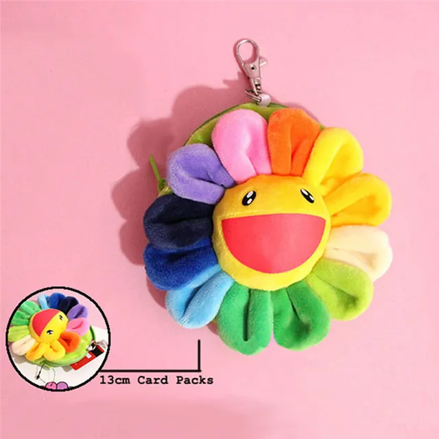 Colorful Sunflower Plush Toy Cartoon Smile Sunflowers Brooch Bag