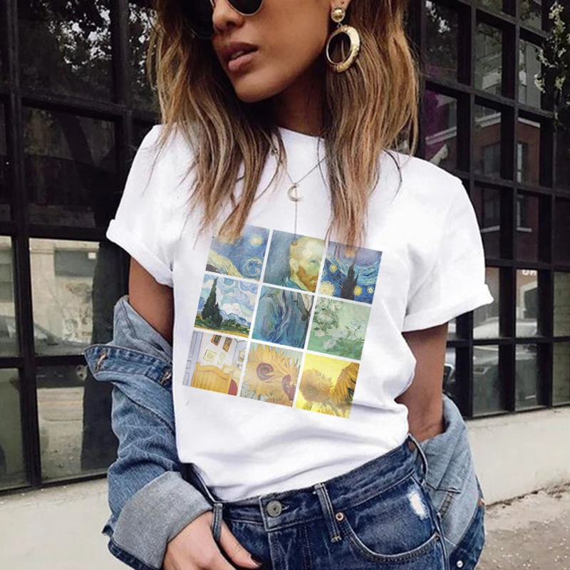 Summer Women T-shirt VOGUE Letter Printed Tshirts Casual Tops Tee Harajuku Vintage White Shirt Woman Clothing Female