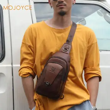

BULLCAPTAIN Men Genuine Leather Waist Chest Bags Pouch Single Shoulder Cross Body Bags Leather Waist Sports Bags Dropshipping