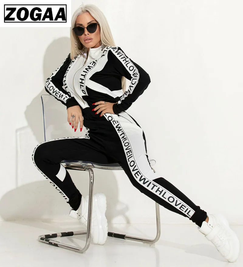 2 Piece Sets Bomber Jacket and Jogging Pants Suit Letter Printed Tracksuit Women Sports Suit Female Fashion Long Sleeve Outfits 2 Piece Sets Bomber Jacket and Jogging Pants Suit Letter Printed Tracksuit Women Sports Suit Female Fashion Long Sleeve Outfits