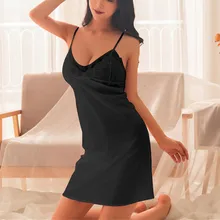 Женская пижама Лето Плюс Размер v-образный вырез нижнее белье Женское ночное белье Babydoll кружевное нижнее белье Ночная одежда женские Сексуальная ночная рубашка