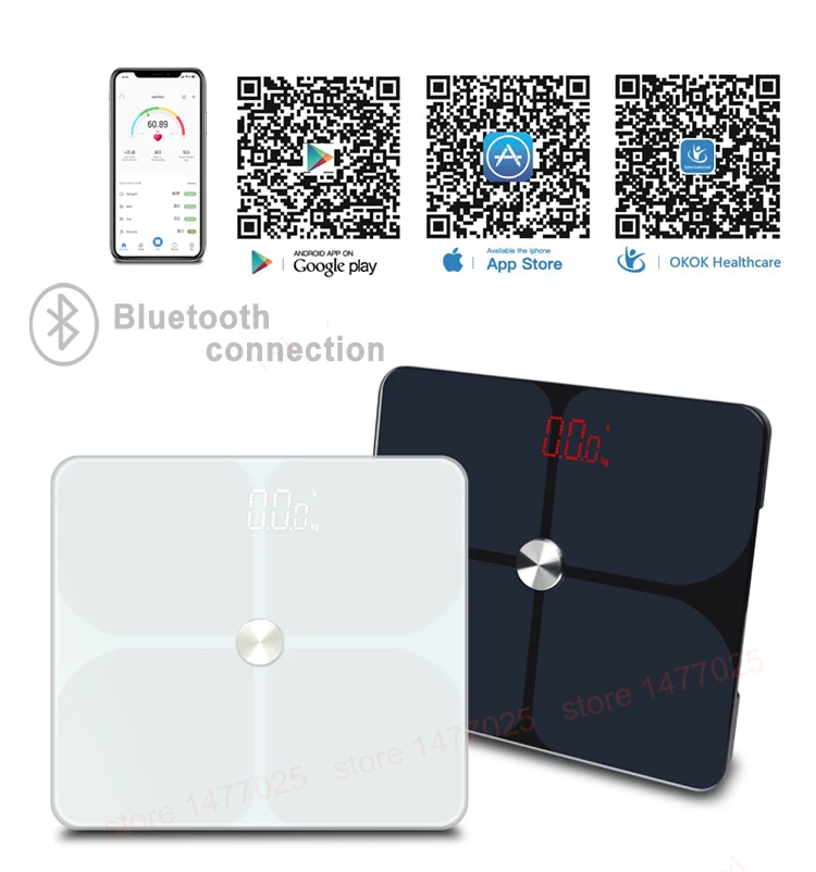 Весы напольные умные с поддержкой Bluetooth для ванной комнаты|Напольные весы| |
