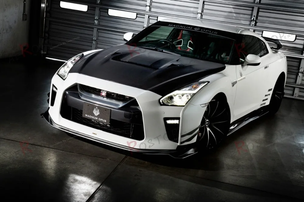 AEROSTOP 2017 R35 GTR VARIS 17 Ver. Стильная утка для переднего бампера (4 шт.) из углеродного