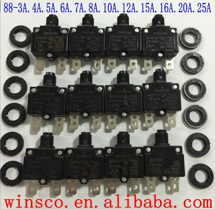 88 3A 4A 5A 6A 7A 8A 10A 12A 15A 16A 20A 25A 100% KUOYUH 60 шт./лот автоматический выключатель серии 88|breaker