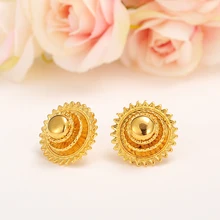 Bangrui, 1 см/2 см, детские серьги-гвоздики, Золотая цветная серьга, для малышей/девочек/детей/женщин, африканские украшения