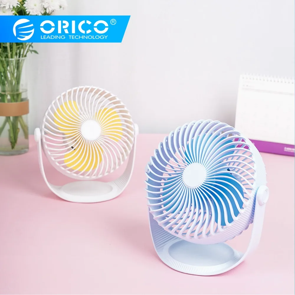 

ORICO USB Fan Cooler Strong Wind Desktop Fan for Office or Home Portable Adjustable Fan with 2000mah Battery-White