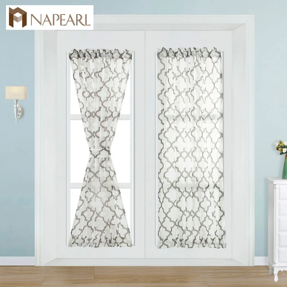 

NAPEARL Decorative Kitchen Window Curtains Sheer Yarn Curtains Quality Stitching Door Shades for Living Room Tulle Single Panel