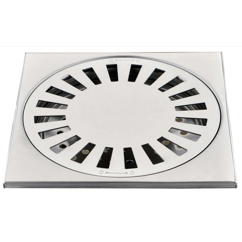 150*150*30mm Fashion SUS 304 Stainless Steel Grille Shape Bathroom Floor Waste Grate Shower