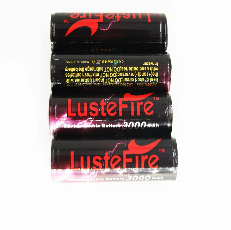 4 шт. LusetFire 3 7 V 18650 Перезаряжаемые Батарея 3000 мА/ч Ёмкость литий ионный аккумулятор
