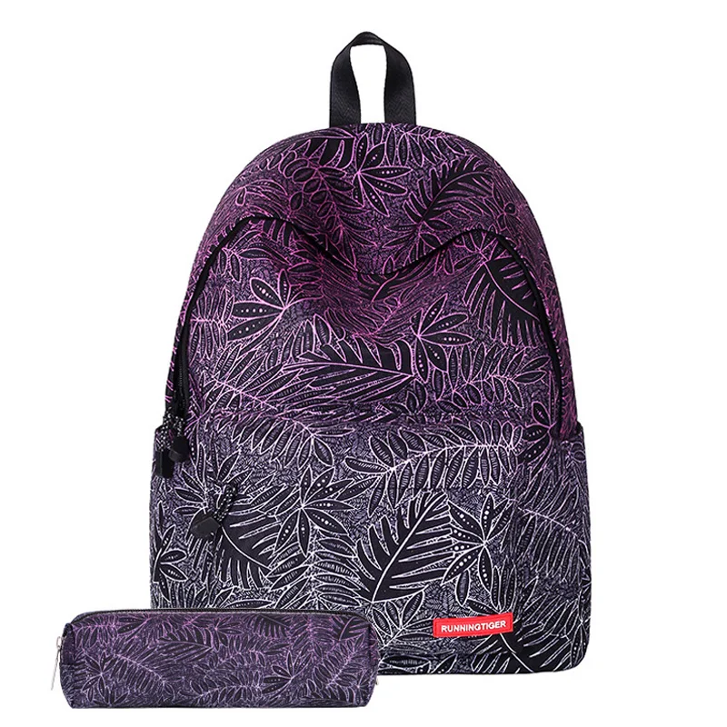 

Backpack Student College Water Repellen Backpacks Men Material Quality Brand Bag School cicada leaf print shoulder fashion pack