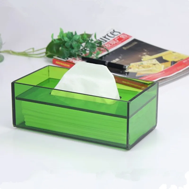 

1 set Christmas Gift Top Grade Acrylic Tissue Box Rectangle Desk Sets Concise Elegant Creative Simple European Hotel Car Boxes