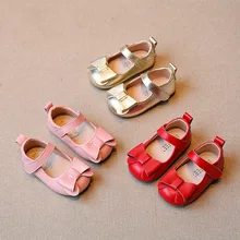 Высококлассные из натуральной кожи с бантом для маленьких девочек модные Танцы обувь принцессы детские мокасины первые ходоки