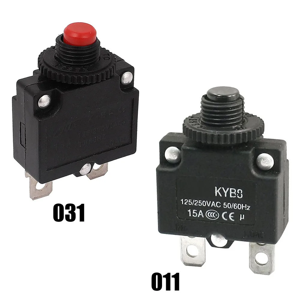 

1 PC AC 125V/250V 15A Push Reset Button Circuit Breaker Overload Protector