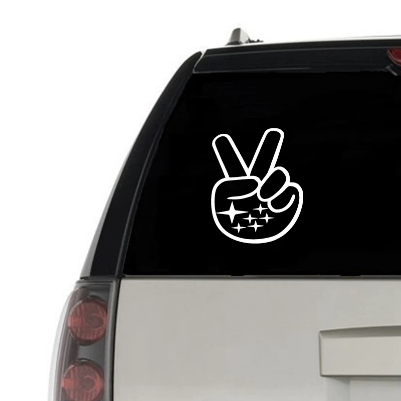 

For Subaru Peace Sign Hand Wave Vinyl Art Sticker Car Window Decor Subaru Logo Laptop Decals for Apple MacBook Air Decoration