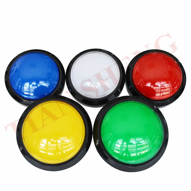 12V Red 100mm Large Dome Convex LED Lighting Button Arcade Machine Video Game 