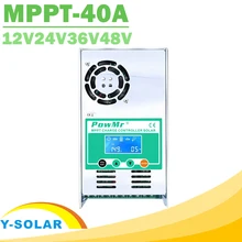 PowMr MPPT 40A ЖК-дисплей Контроллер заряда 12 В 24 в 36 в 48 в авто солнечная панель регулятор заряда батареи для Max190VDC вход
