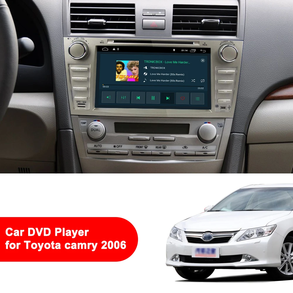 Best Eunavi 2 din Android 9.1 car dvd player Multimedia gps stereo for toyota camry 2006 2007 2008 2009 2011 TDA7851 headunit radio 1