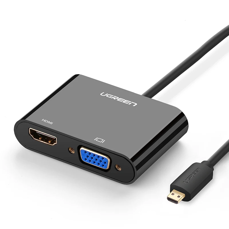 Ugreen микро HDMI к HDMI VGA адаптер с 3,5 мм аудио микро USB порт для планшета камеры микро HDMI к HDMI VGA кабель конвертер - Цвет: HDMI and VGA