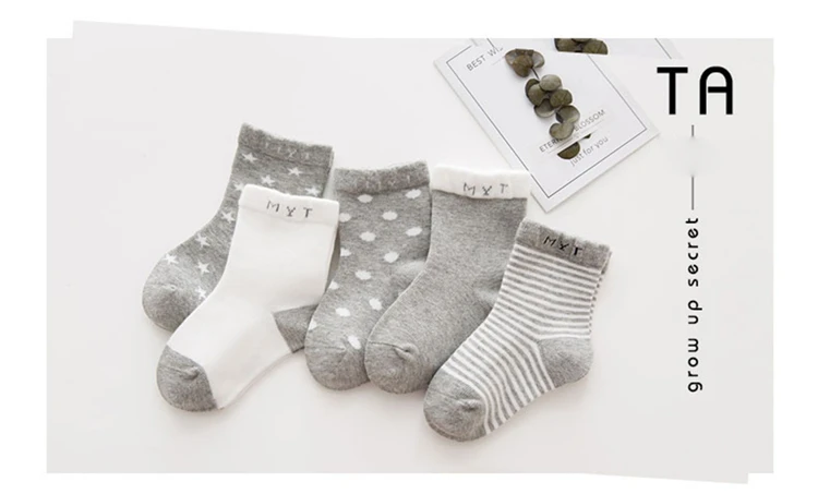 5 pair Simple geometry Safe Warm Comfort High Quality Cotton Soft Newborn Socks Kids Boy New Born Baby Girl Socks Miaoyoutong