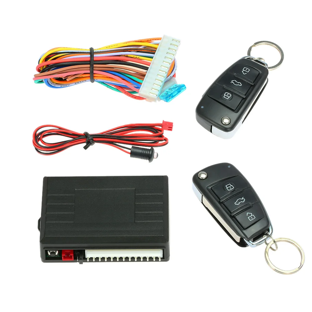 

Universal Car alarm system Auto Door Remote Central Control Lock Locking Keyless Entry System LED Indicate Trunk Release Button