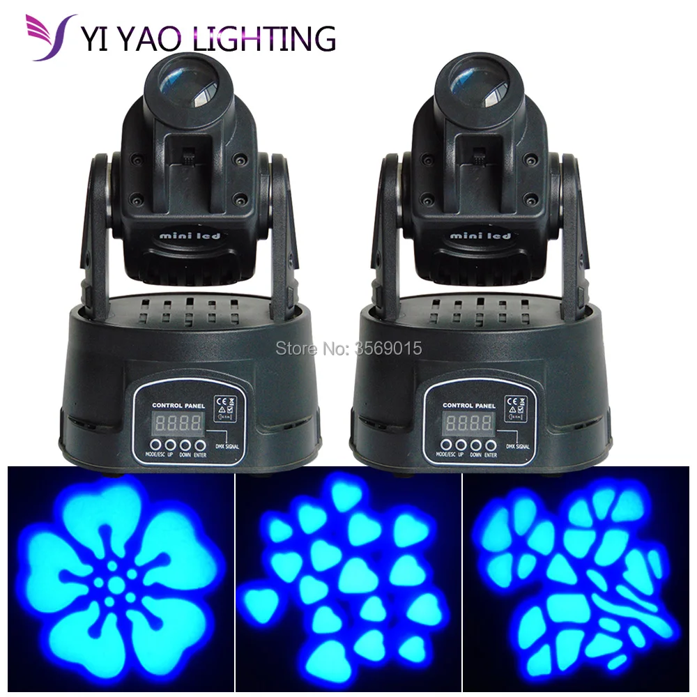 

2pcs/lot 15W LED mini Moving Head DJ gobo Light DMX512 5/13 channel Disco Club
