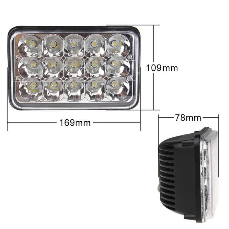 4x6 Headlights Led Assembly Partsam Sealed Beam Headlights Rectangular H4652 H4666 H6545 for Freightinger Ford Probe Chevrolet  (8)