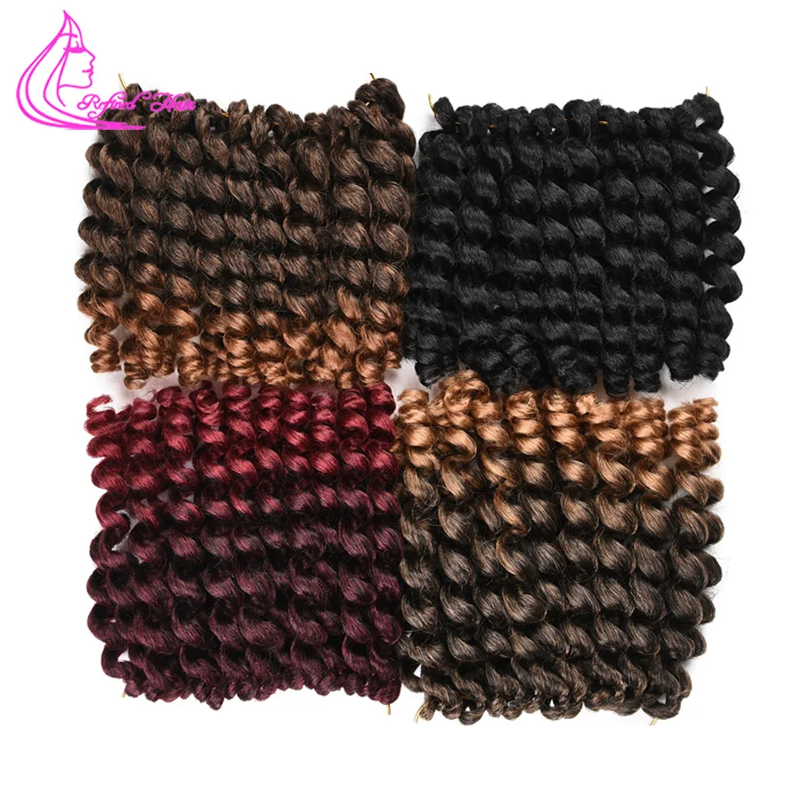 Рафинированные волосы 8 дюймов jumpy Wand Curl ямайский отскок крючком оплетка волос