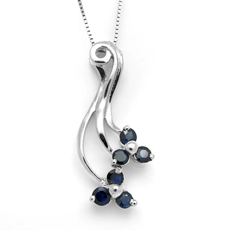 

Collares Collier Qi Xuan_Dark Blue Stone Flower Pendant Necklace_Real Necklace_Quality Guaranteed_Manufacturer Directly Sale
