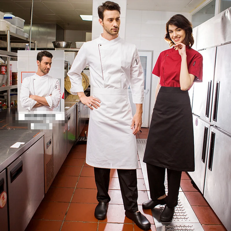 Pure color kitchen apron for women men Chef waiter coffee shop barbecue hairdresser aprons custom logo gift Bibs wholesale