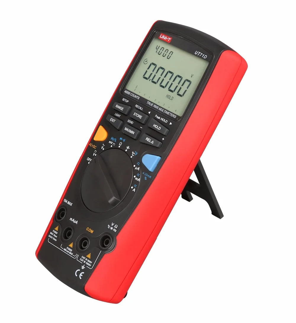 

UNI-T UT71D 4 3/4 Digital Multimeter LCD Professional AC DC Volt Amp Ohm Hz Temp. Multi Meters Auto Range True RMS