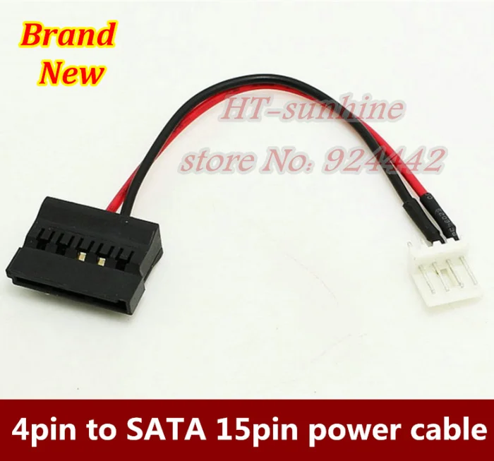 Free shipping 100PCS/LOT 4PIN male to SATA 15pin female power cable