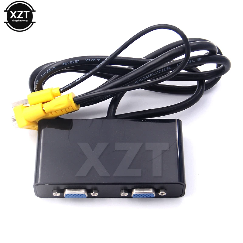 

2 Port PC VGA Video Signal Monitor Splitter Booster extender Amplifier High resolution 1920X1080 KVM Switch NEWEST