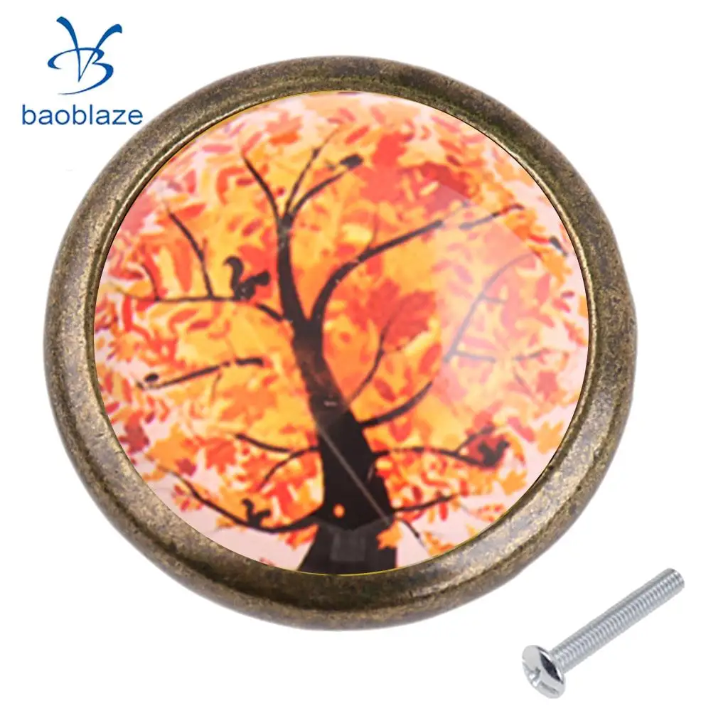 2PCS Zinc Alloy Tree Pattern Cabinet Drawer Pull Cupboard Wardrobe Knob Handle for Home Kids Bedroom Decor
