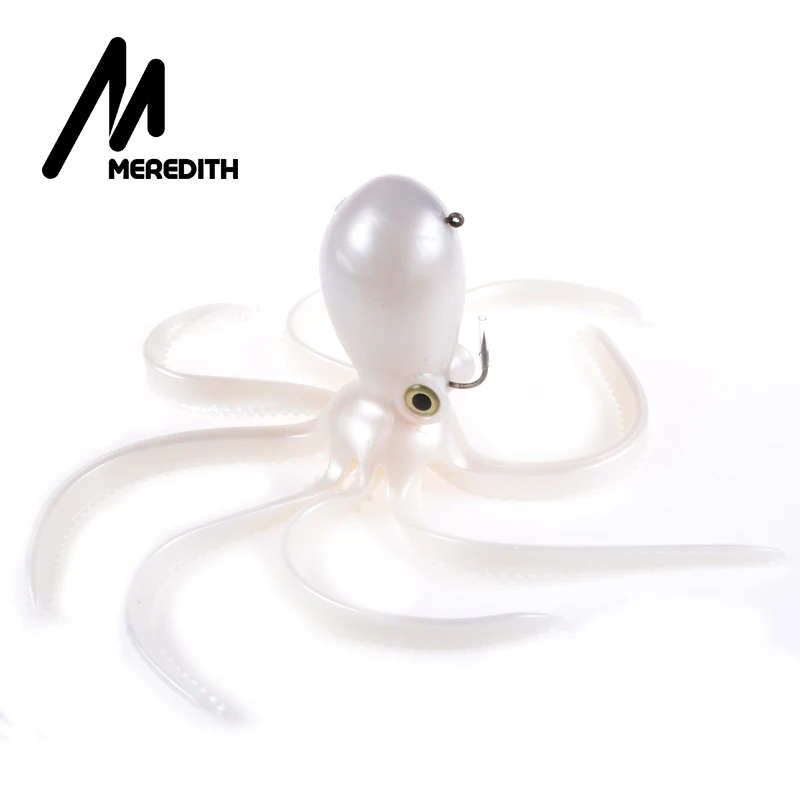 Meredith, 5 шт., 9,45 дюйма, художественные приманки для ловли осьминога с длинным хвостом, мягкие Свинцовые Приманки для морской рыбалки