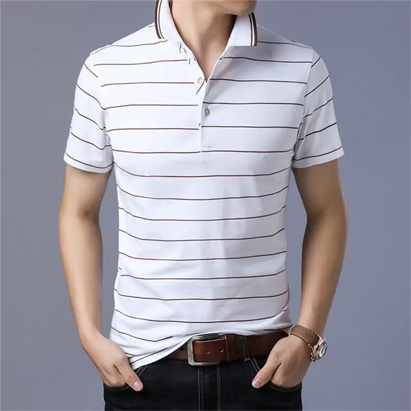 Полосатая Мужская рубашка поло, брендовая, для гольфа, тенниса, короткая, летняя, повседневная, хлопок, высокое качество, плюс размер,, модная, хип-хоп Футболка