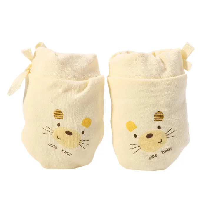 Хлопковые детские перчатки против царапин защита на Кроватку Новорожденного лица царапины рукавицы 0-3M-m20 - Цвет: Y
