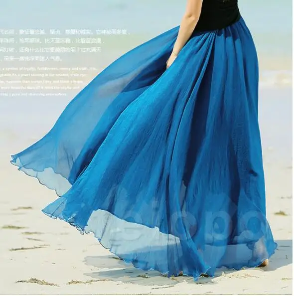 

Skirt saias Faldas Summer Long skirt Saia longa Chiffon 2016 Women