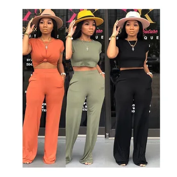 

Spring Summer Women Two Piece Set Top and Pants Plus Size Outfits Tracksuit Sweatsuit Outfit Solid Fashion Sets