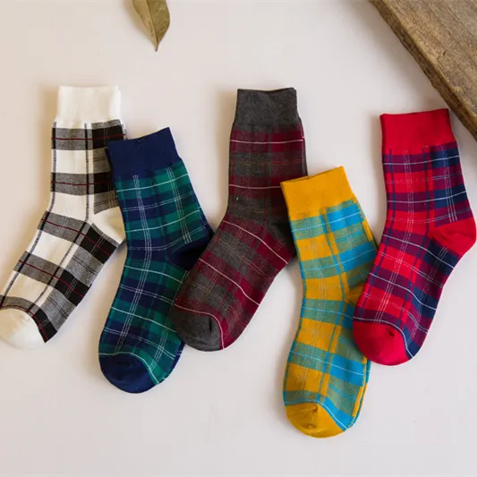 Sokken/Винтажные клетчатые носки в винтажном стиле; забавные носки в стиле ретро; Schotse Rooster Mooie Sokken Hoge Kwaliteit calzini