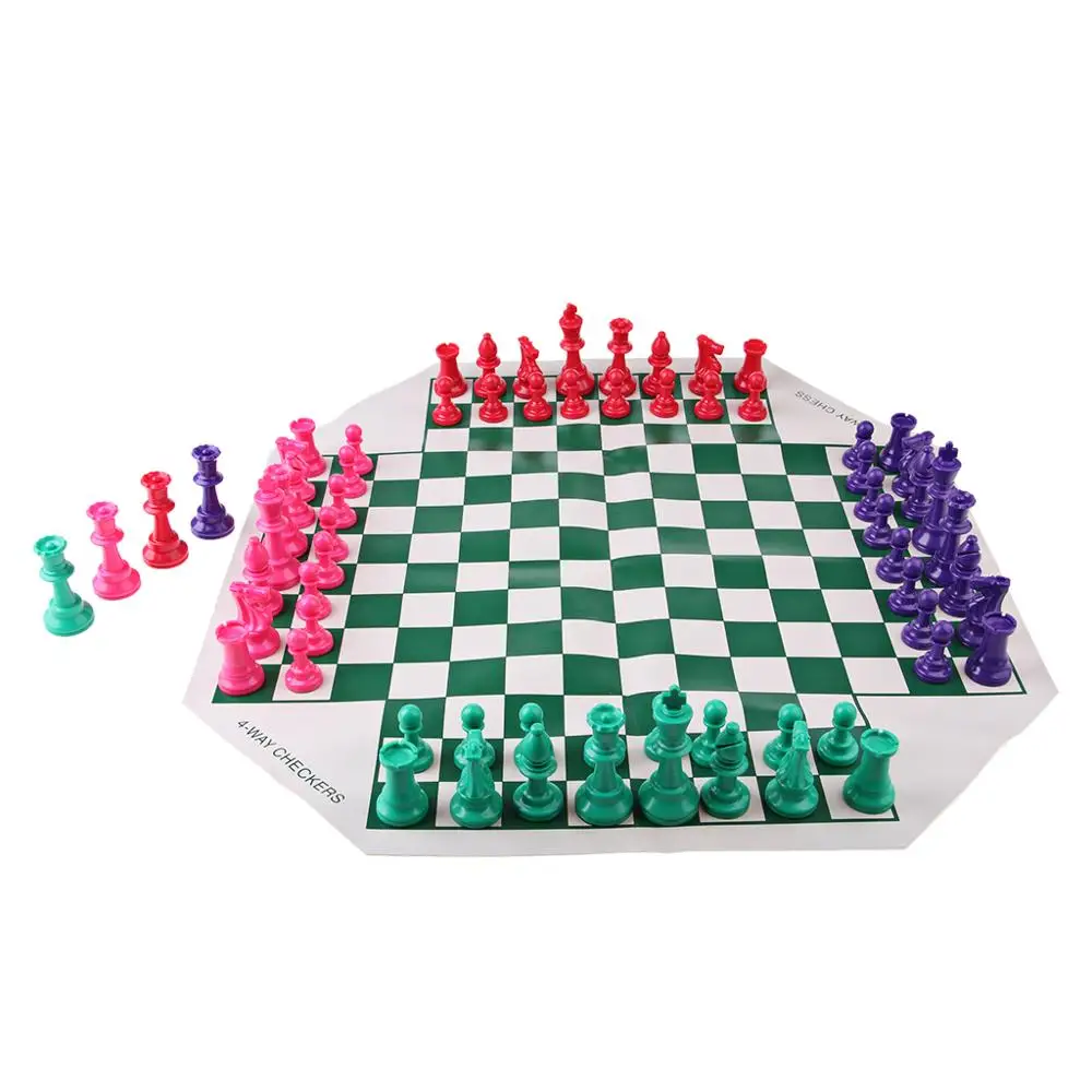 

Soft Folding 4-Way Chess Board Chessman Portable Set High Quality Games Camping Travel Home