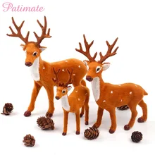 

PATIMATE Simulated Plush Reindeer Furry Deer 2018 Merry Christmas Decor for Home Christmas Ornament Navidad Happy New Year 2019