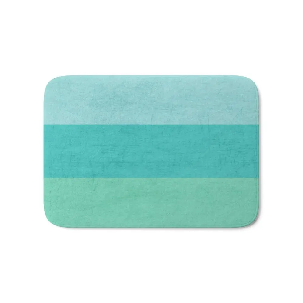 Three Stripes Teal Bath Matin Mat from Home & Garden on