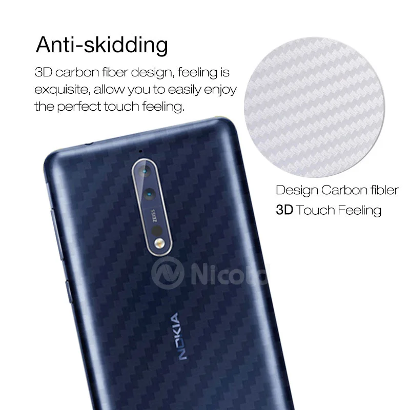 3Pcslot Back Protector Film On Phone For Nokia 8 Sirocco 7 Plus Screen Protector Carbon Fiber Back Film For Nokia 6 2017 2018 7 (2)