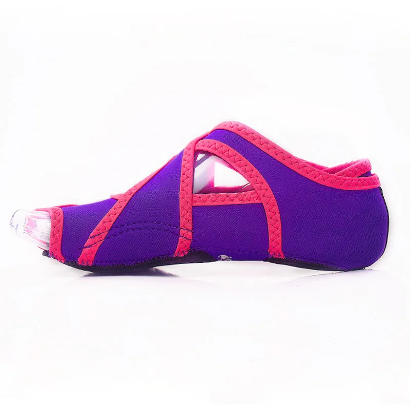 Женские носки для йоги, Нескользящие женские массажные спортивные носки с полупальцами, неопреновые носки для пилатеса, балета, танцев - Цвет: 2