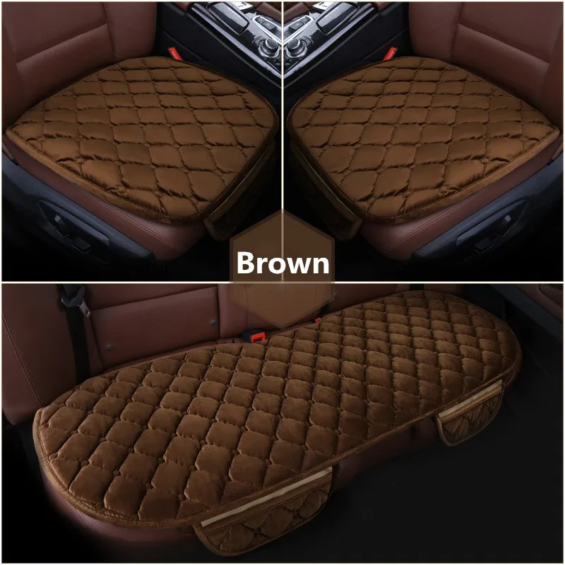 GSPSCN 1 шт. универсальные сетчатые стильные автомобильные мягкие чехлы на переднее и заднее сиденье, утолщенные плюшевые теплые Защитные чехлы для сидений, подушка для сиденья, авто интерьер